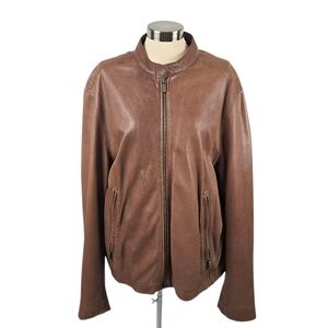 Wilsons Leather Mens Brown Ultra Soft Genuine Leather Jacket